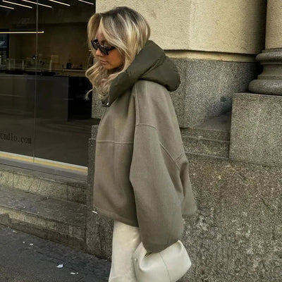 Rerbelha | Lässige lockere Kapuzenjacke für Frauen