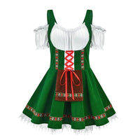 Damen Mini Elegante Oktoberfest Dirndl Kleid – Grün