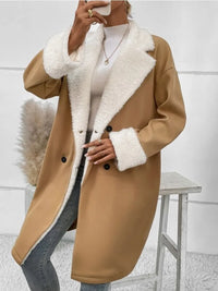 Aswitra | Dick gefütterter Fleece-Mantel für Damen - Winter & Herbst – Khaki