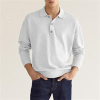 Leopold | Langarm-Poloshirt für Herren – weiß