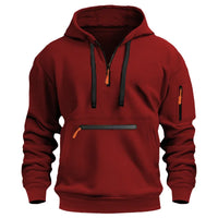 Lars | Hoodie mit Reißverschluss – Rot