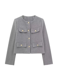 Blanca - Bomberjacken im Crop-Stil – Grau