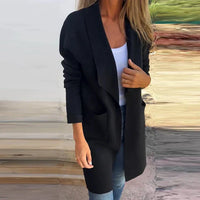 Strickjacke für Damen - Leichte Sommerjacke mit Taschen – Schwarz