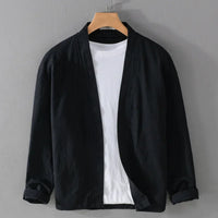 CRISTOPH - LEINEN CARDIGAN – Schwarz