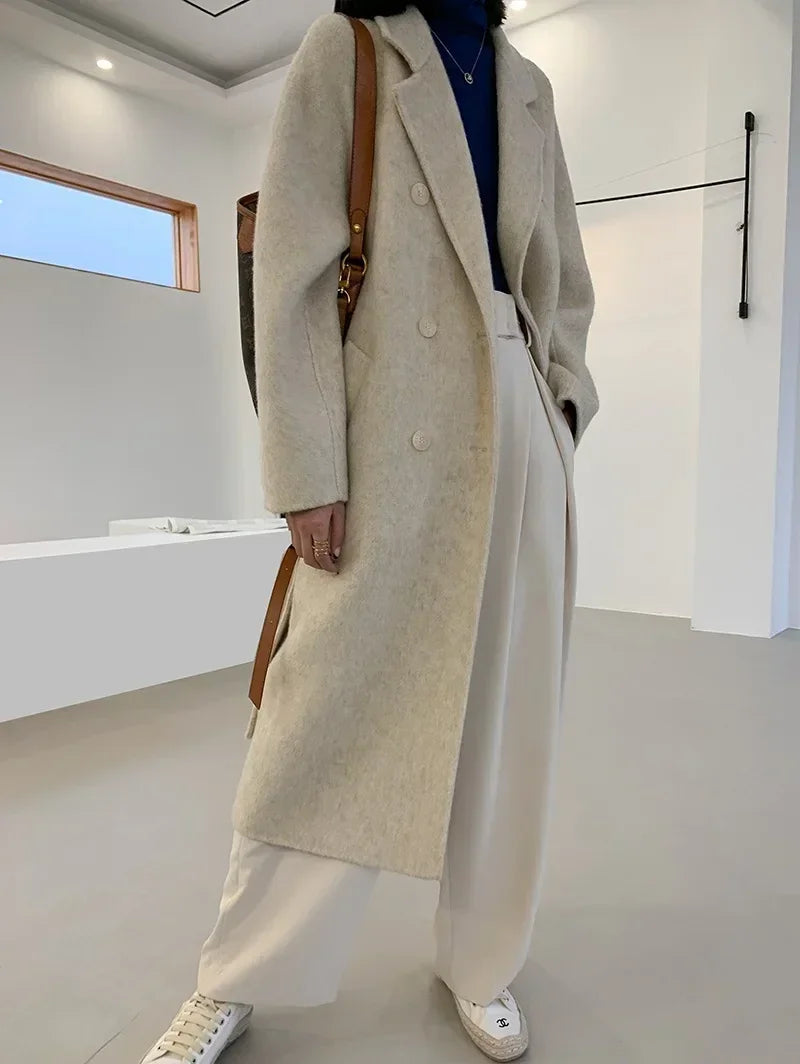 Klemonith | Herbst Winter Wollmantel Damen Doppelreihig