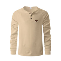 Rafael | Struktur-Henley Herren elegant & alltagstauglich – Khaki