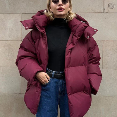 Rermuelha | Monochromatische dicke und warme Jacke für Damen