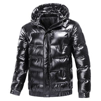 Stylische Herren Daunen Jacke mit Kapuze | Winter – Schwarz