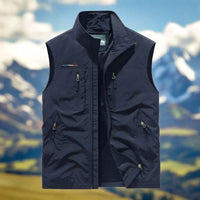 Becker Weste | Lässige multifunktionale Sommer-Outdoor-Westen für Männer – Blau