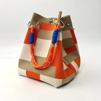 Nivean - Grenzüberschreitende Gestrickte Tragetasche – Orange/Khaki