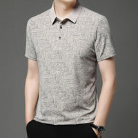 HARALD - POLOSHIRT MIT HOLZMASERUNG-MUSTER – Grau