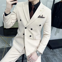 Herren Dreiteilig Formell Hochzeitsgast Anzug Set | Elegante – Beige