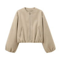 Damen Kurzjacke | Locker geschnittene Ausführung für Alltag – Khaki