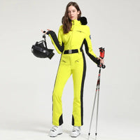 Einteiliger Skianzug für Damen | Wintersportbekleidung – Gelb