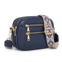 Violett | Finsk PU Leder Schultertasche – Dunkelblau