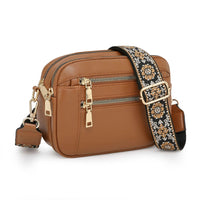 Ayla | Raffinierte PU Leder-Querträgertasche – Braun