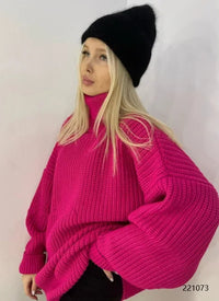 Reilaris | Damen Warmer Strickpullover für Herbst und Winter – Roze