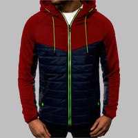 Leichte Sommerjacke für Herren - Sportliche Strickjacke mit Kapuze und Reißverschluss – Rot