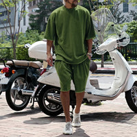 Draxen™-Set aus Premium-Strick mit Oversize-Passform und Streetwear-Style – Olivgrün