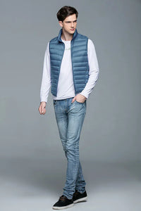 Weste für Herren - Moderne Ärmellose Sommerjacke – Hellblau