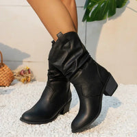 Nora | Blockabsatz Gepolstert Western-Stiefel – Schwarz