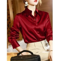 Anna Stylische Sommerbluse | Moderne, trendige kurzärmelige Geschäftsfrauenbluse – Rot