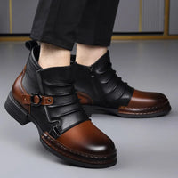 Zamran – Vintage Lederstiefeletten – Schwarz