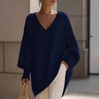 Genf™ Premium-Softstrick Oversize-Pullover – Dunkelblau