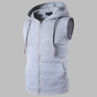 Weste für Herren - Leichte Sommer-Strickjacke mit Kapuze – Grau