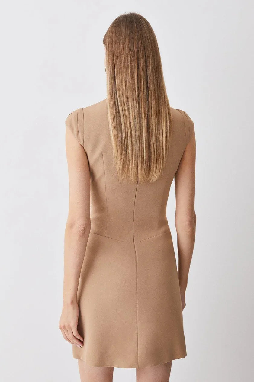 Florentine - Hochgeschlossenes Falten Mini Kleid
