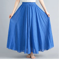 Heidi-Mode | Maxi Rock für Damen Luftig & Modisch – Glänzend blau