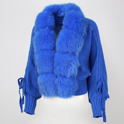 Lixx | Luxury Wintermantel für Damen mit echtem Fuchsfellkragen