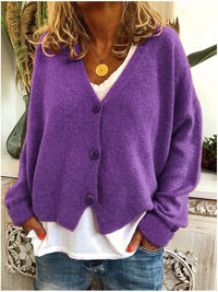 Marie | Elegante Alltags Strickjacke – Lila