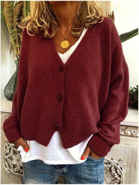Marie | Elegante Alltags Strickjacke – Kastanienbraun