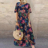 Bonnie - Florales Maxikleid für Frauen – Blau