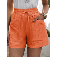 Shorts mit Kordelzug – Orange