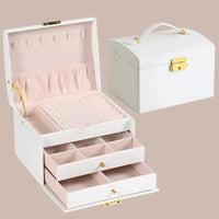 Dreifach-Schubladen Schmuckbox | Platzsparende und elegante Sommer-Organisation – Weiß