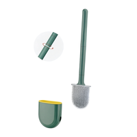 Silikon-Toilettenbürste mit Wandhalterung – Hygienische Toilettenbürste für müheloses Reinigen und schnelles Trocknen – Grün