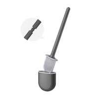 Silikon-Toilettenbürste mit Wandhalterung – Hygienische Toilettenbürste für müheloses Reinigen und schnelles Trocknen – Schwarz