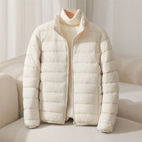 Elara Quilted Puffer – Beige