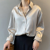 Silvana | Vintage Seiden Bluse – Aprikose