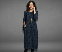 Emma | Winterkleid Damen stilvoll für festliche Anlässe – Blau