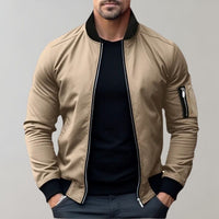 Bomberjacke Herren Leicht | Zip-Up Jacke Alltag – Khaki