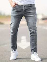 Slim-Fit-Jeans Herren Skinny – Grau