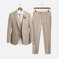 Markus | Herren Slim Fit Dreiteiliger Anzug Reverskragen – 3-Teiliger Anzug Herren – Beige