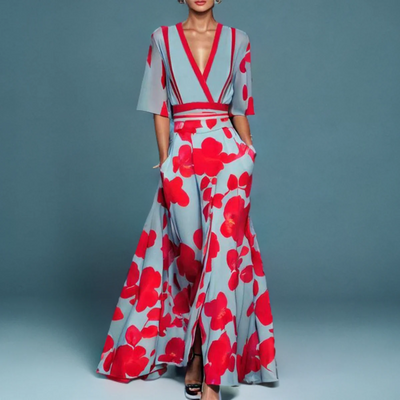 Amara | Klassisches Blumenmaxikleid