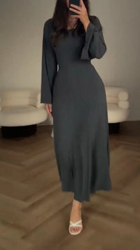 Renate | Elegantes Maxikleid – Grau