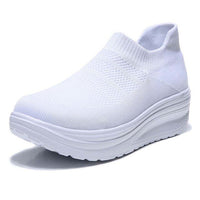 Sommerliche Sneaker für Damen – Trendige bequeme Slip-on Schuhe – Weiß