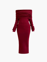 Calista Knitted Maxi Dress – Bordeaux