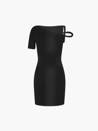 Kylie gedrehtes Mini Kleid – Schwarz